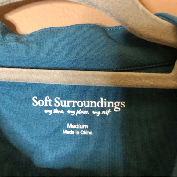 Soft Surroundings Moderne Big‎ Shirt Button Front Pocket tunic blue size medium - Picture 3 of 5